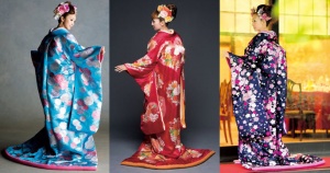 Colorful-Japanese-Kimono-Wedding-Dresses